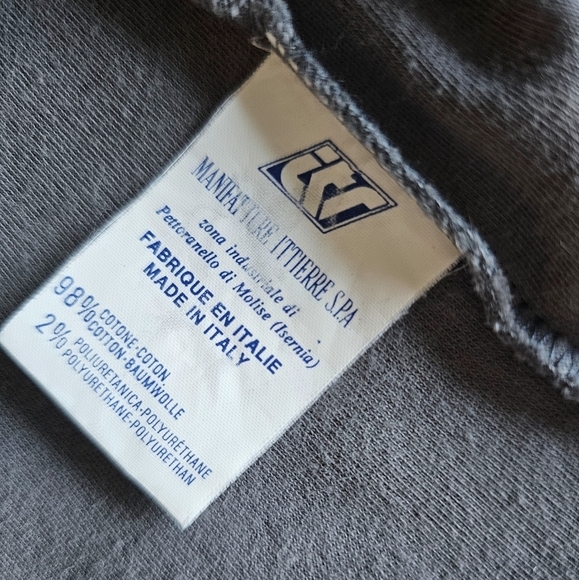 Versace Charcoal Long Sleeve Men's Tee - Picture 5 of 7